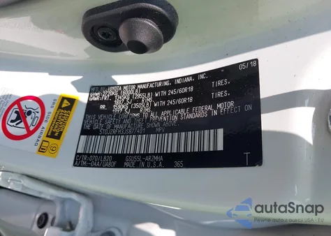 2018 Toyota Highlander Xle из США, поврежденный, VIN 5TDJZRFH3JS877401